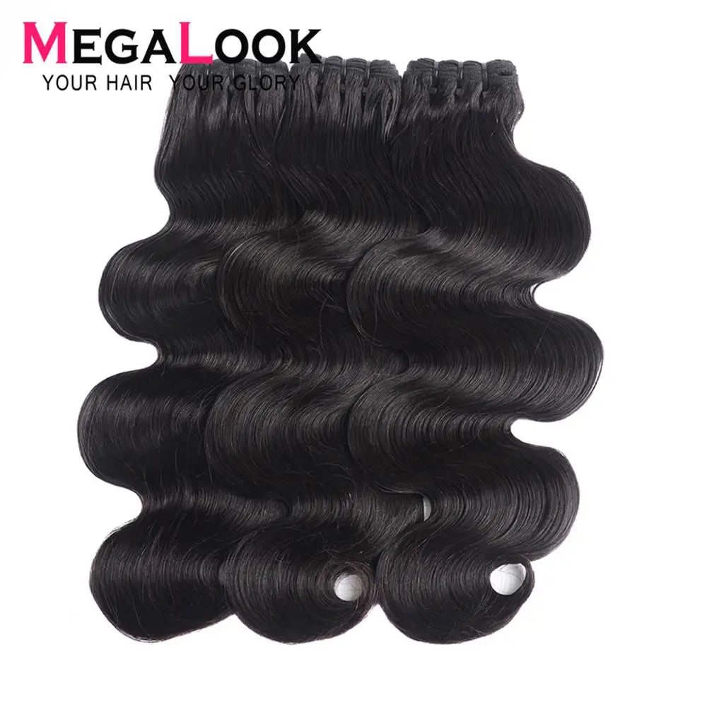 Body Wave Bundles with Closure 2X6 with Bundles Virgin Hair Bundles with Closure 3 4 Double Drawn Brazilian Hair with Closure